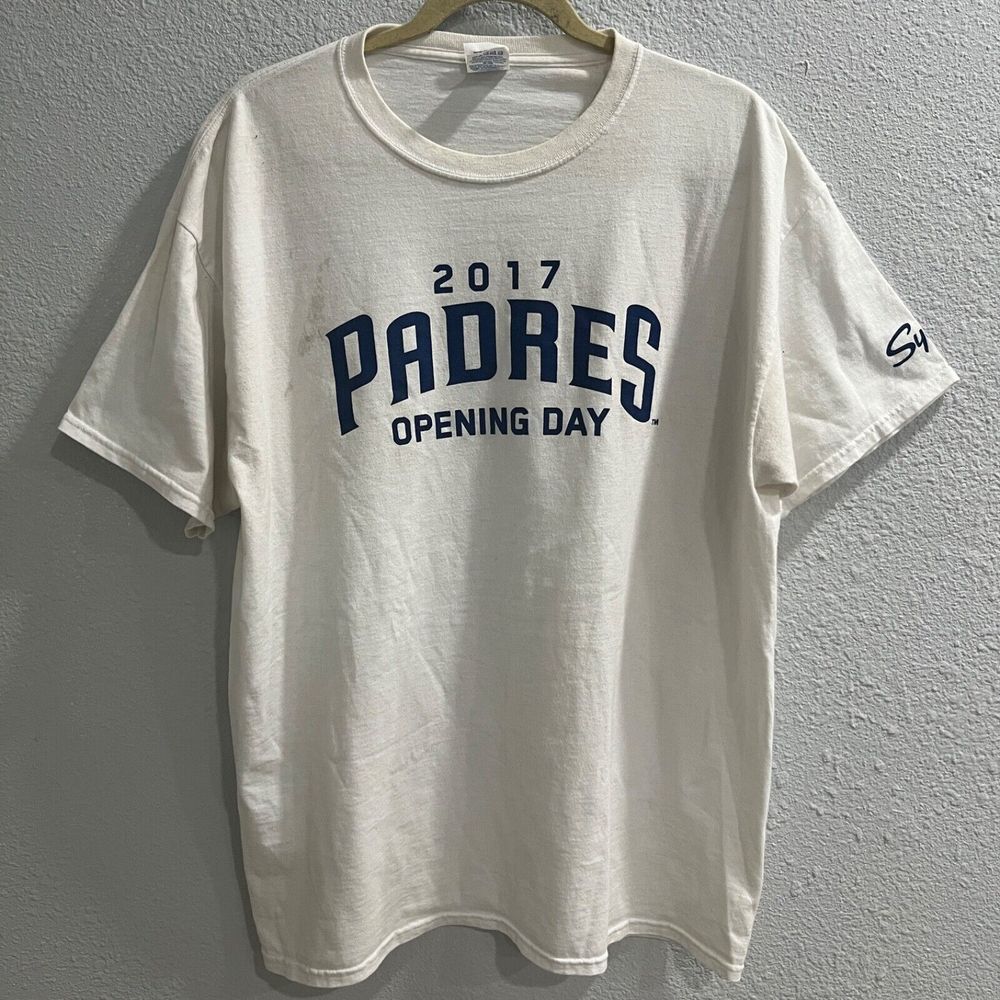 2017 San Diego Padres Opening Day T-shirt Jerzees MLB Baseball Sycuan White XL